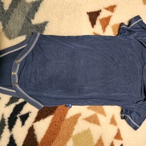 Kickee Pants Navy Blue Bamboo Short Sleeve Bodysuit.